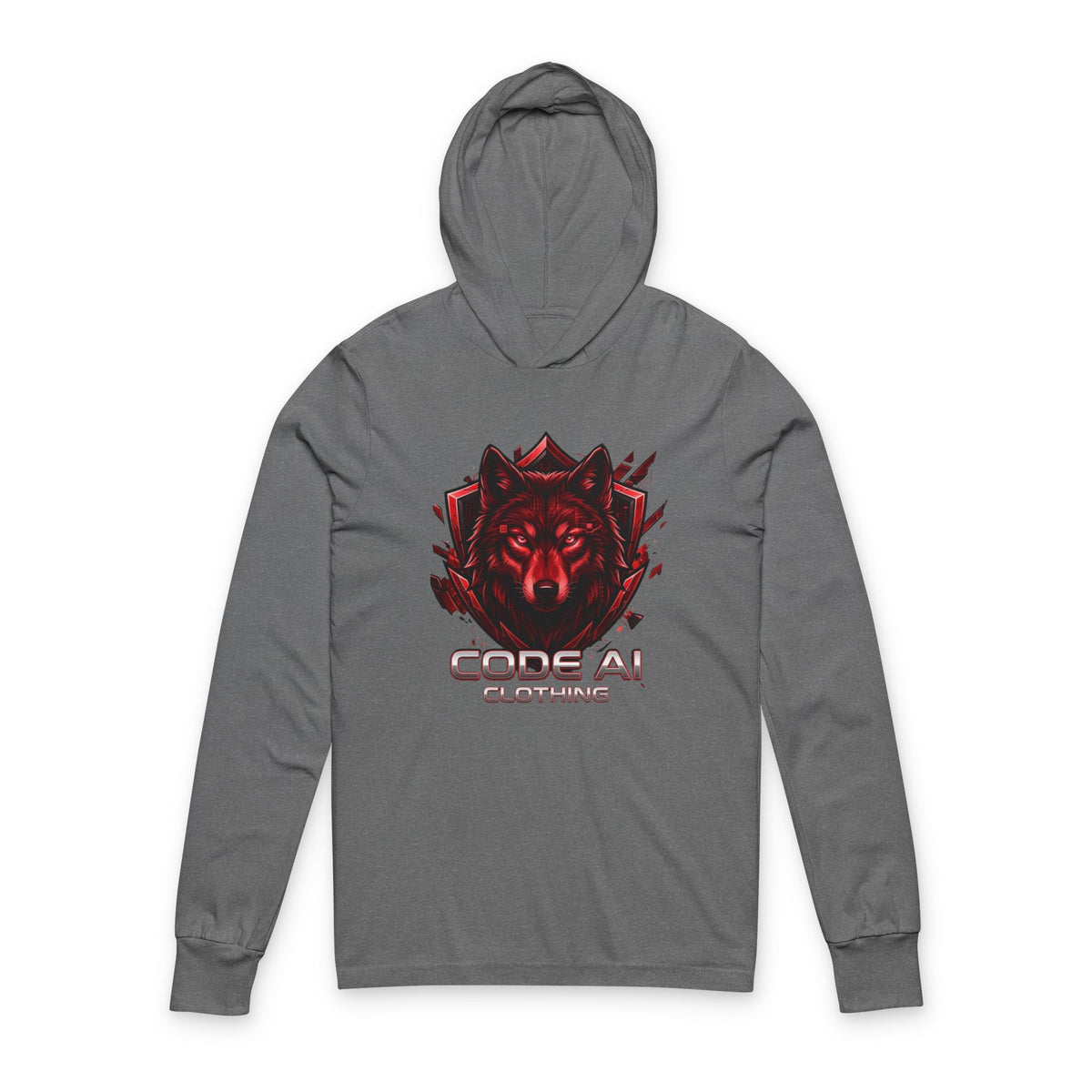 Wolf CodeAiclothing Hooded Long Sleeve Tee
