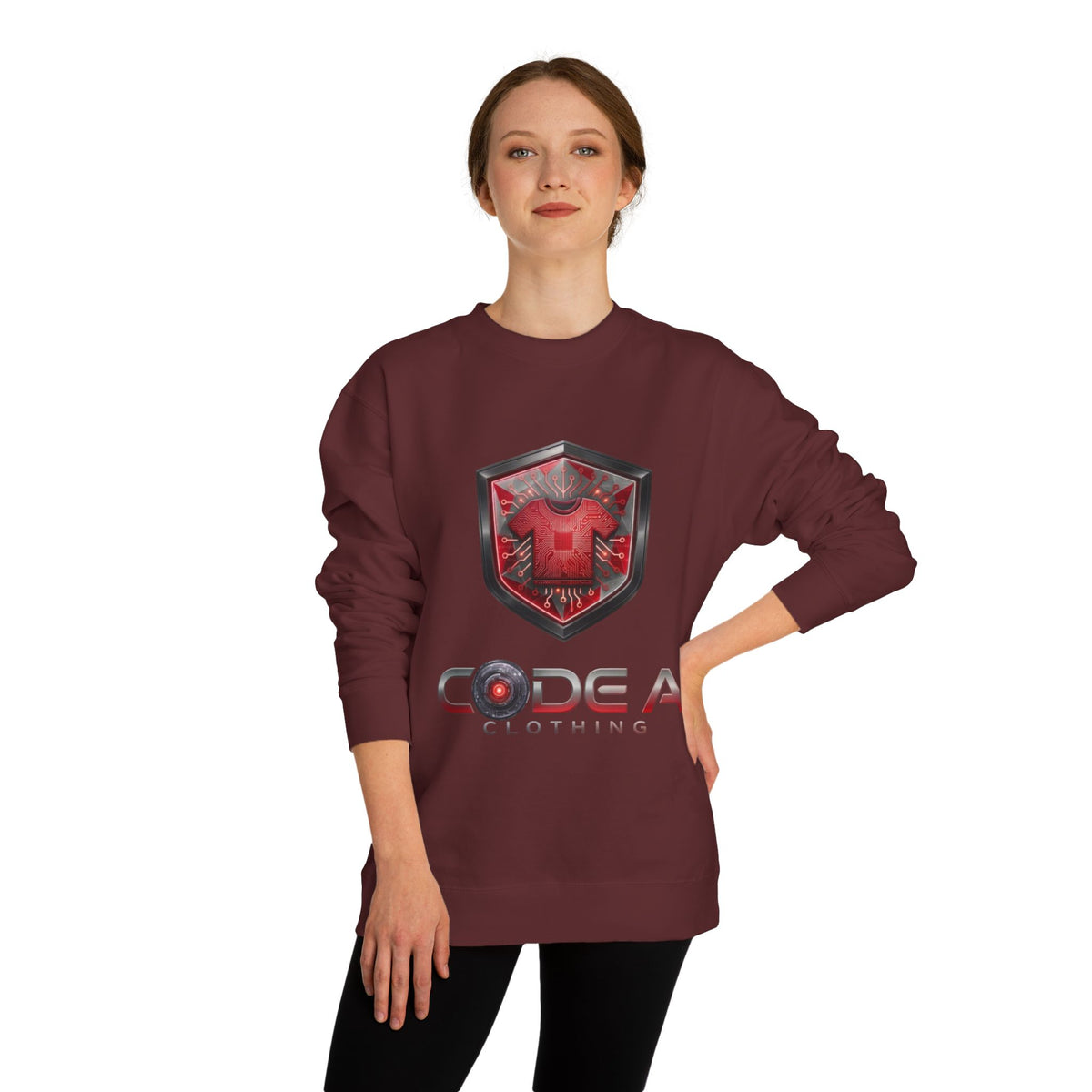 Red and grey CodeAiclothing Crew Neck Sweatshirt