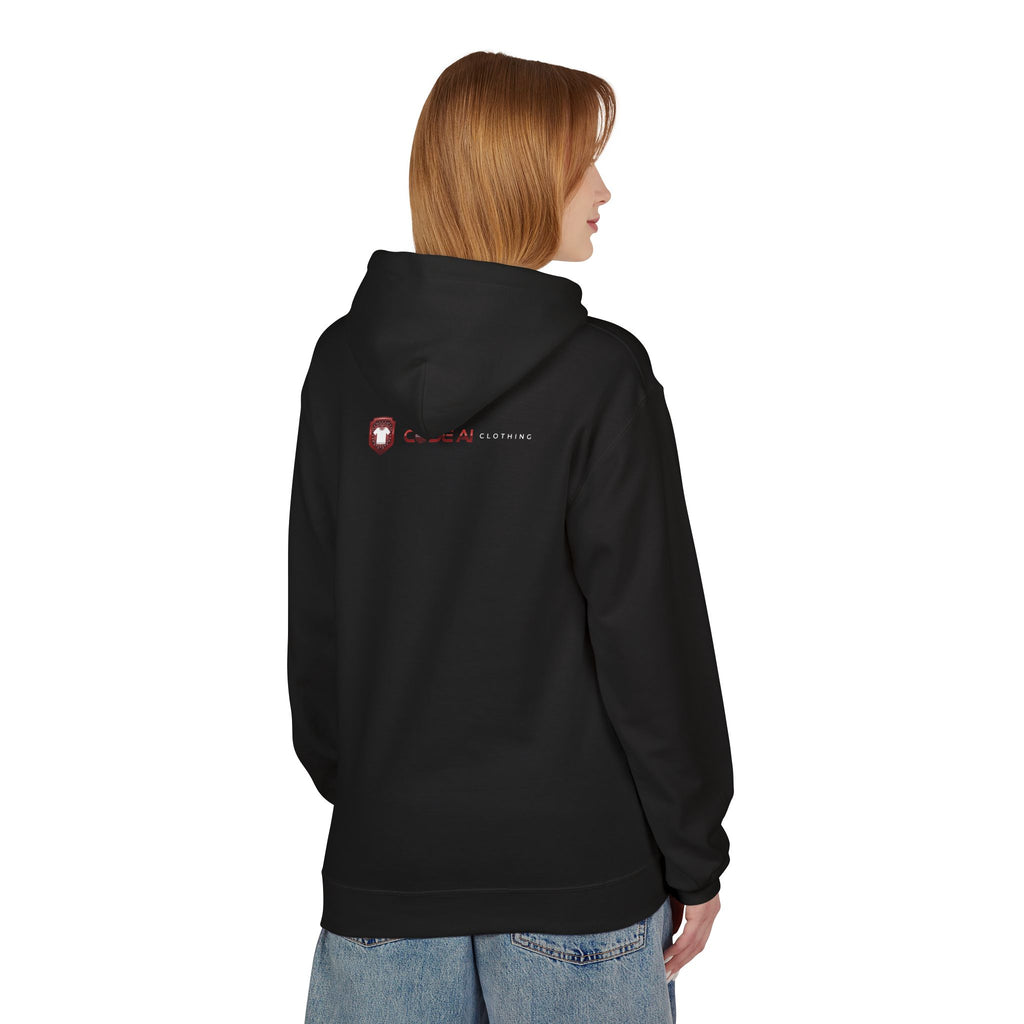Red and White Fleece Hoodie