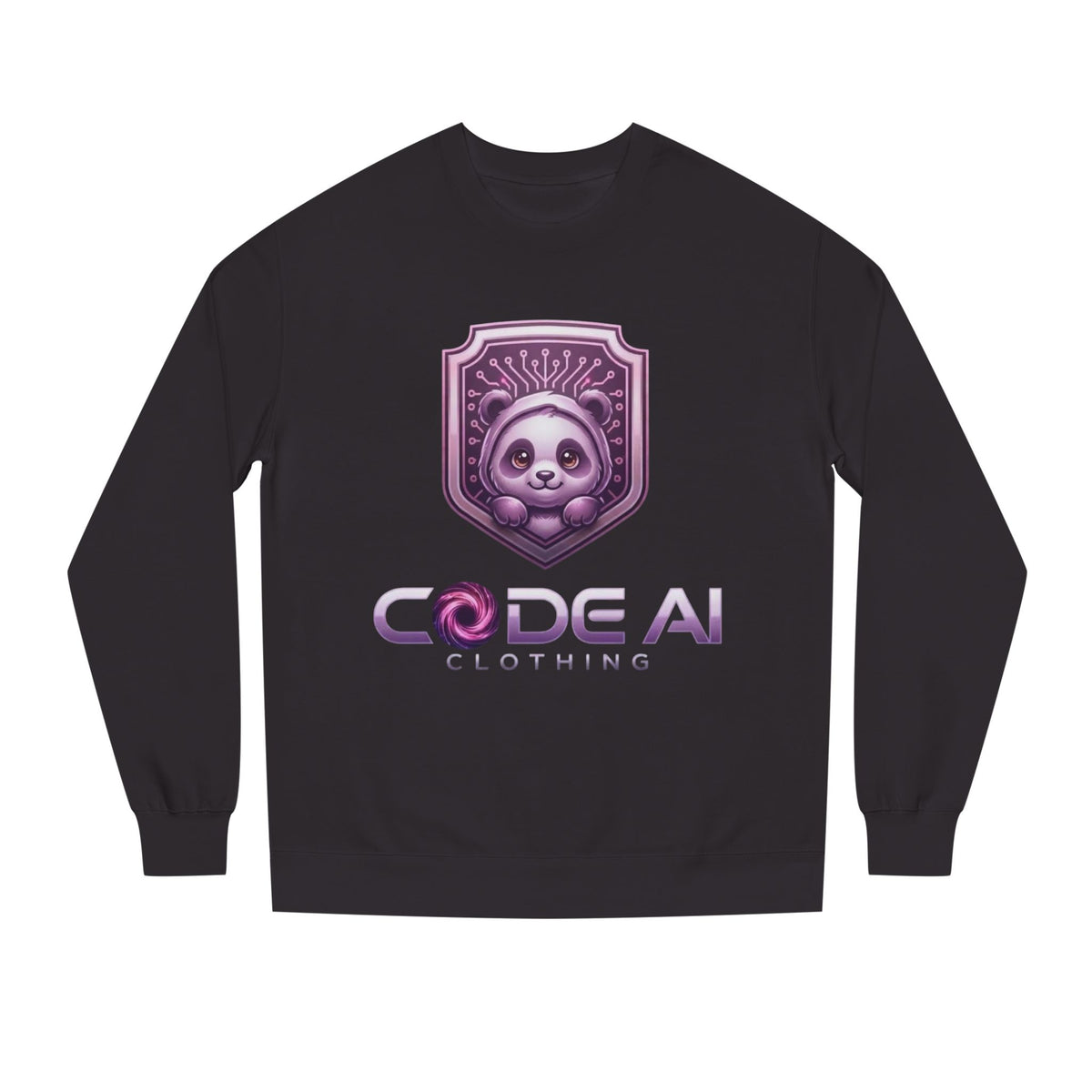 Cute panda CodeAiclothing Crew Neck Sweatshirt
