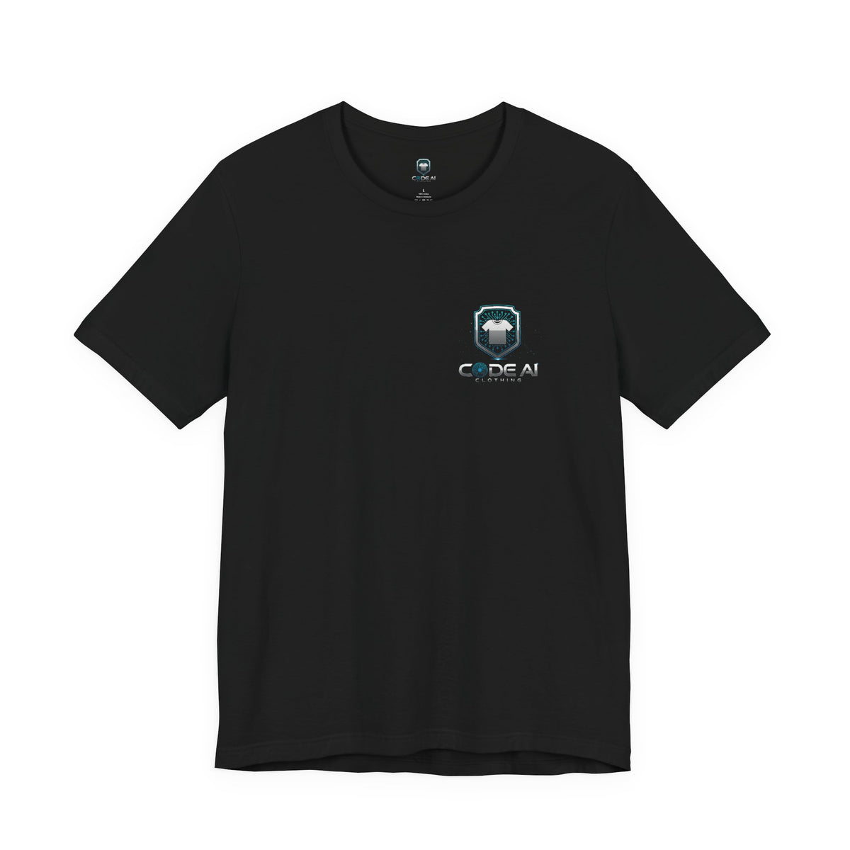 CodeAI Clothing T‑Shirt — Tech Circuit Shield Graphic Tee (Back Print)