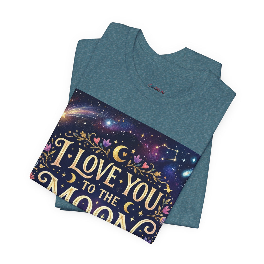 I Love You to the Moon and Back T‑Shirt — Romantic Night Sky Graphic Tee
