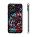 Clear Magnetic Phone Case — Neon Red Wolf Design (ShyloWolf)