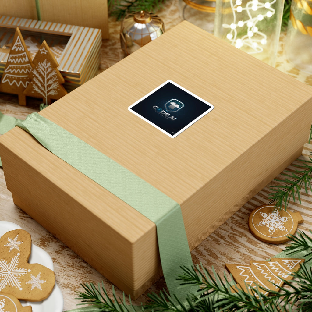 Code AI Clothing Logo Sticker — Tech Shield Kiss-Cut Sticker