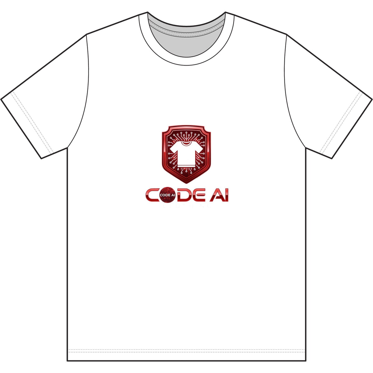 Red and white USA-Made 50-50 T-Shirt