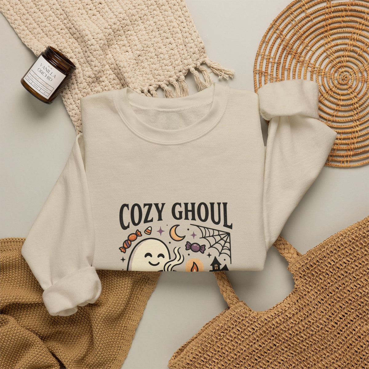 Cozy Ghoul October Nights Sweatshirt | Halloween Halloween Crewneck