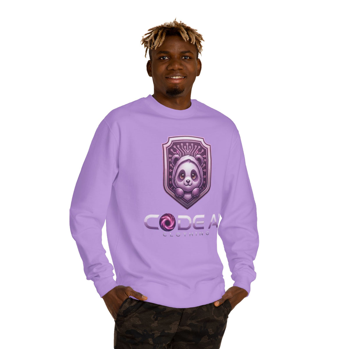 Cute panda CodeAiclothing Crew Neck Sweatshirt