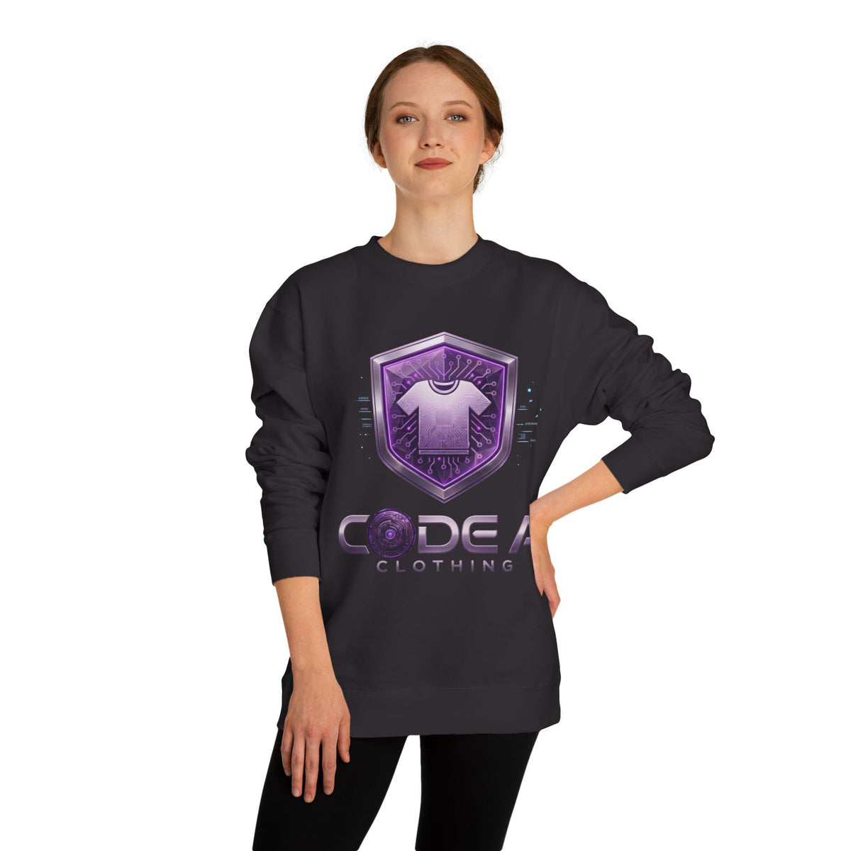 Purple CodeAiclothing Crew Neck Sweatshirt