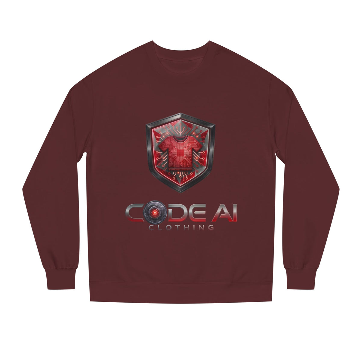 Red and grey CodeAiclothing Crew Neck Sweatshirt