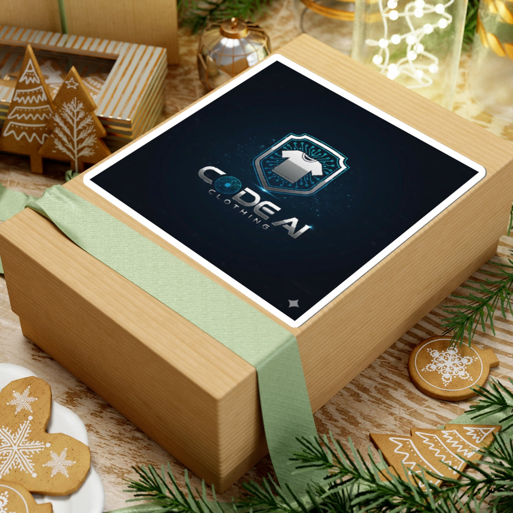 Code AI Clothing Logo Sticker — Tech Shield Kiss-Cut Sticker