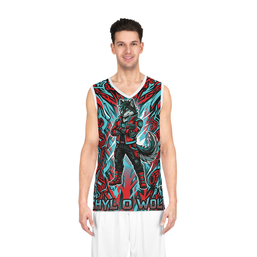 Wolf Mascot Basketball Jersey — "Shylo Wolf" All-Over Print