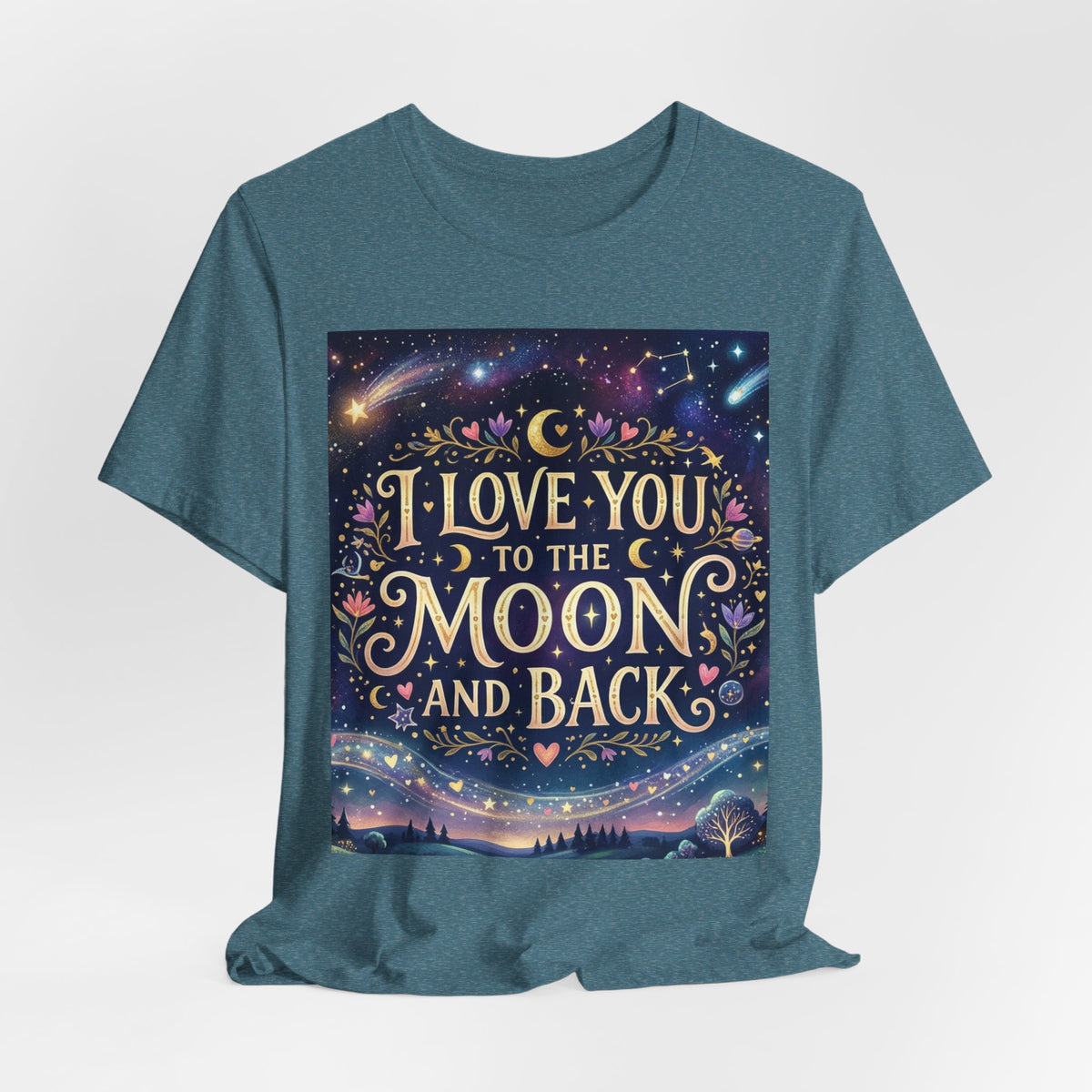 I Love You to the Moon and Back T‑Shirt — Romantic Night Sky Graphic Tee