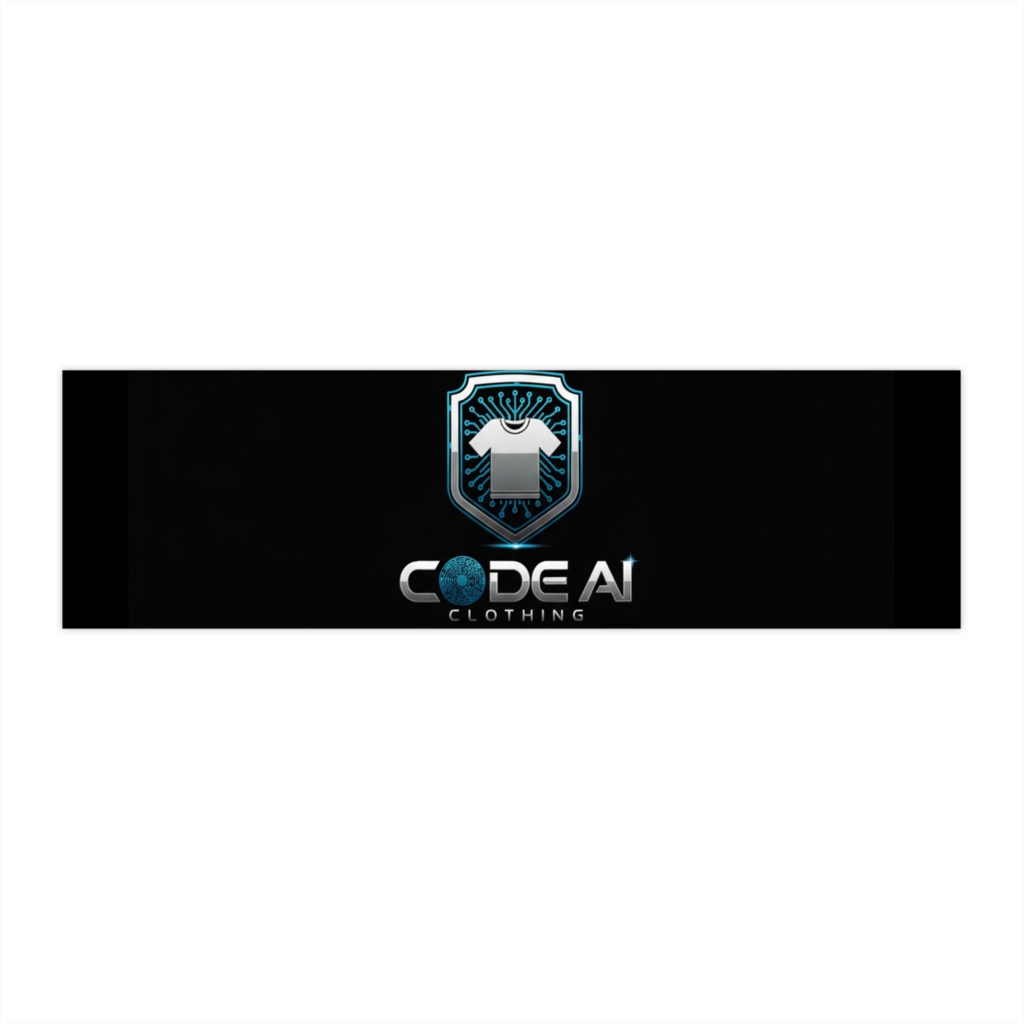 CodeAI Clothing Logo Bumper Sticker — Sleek Black Tech Emblem