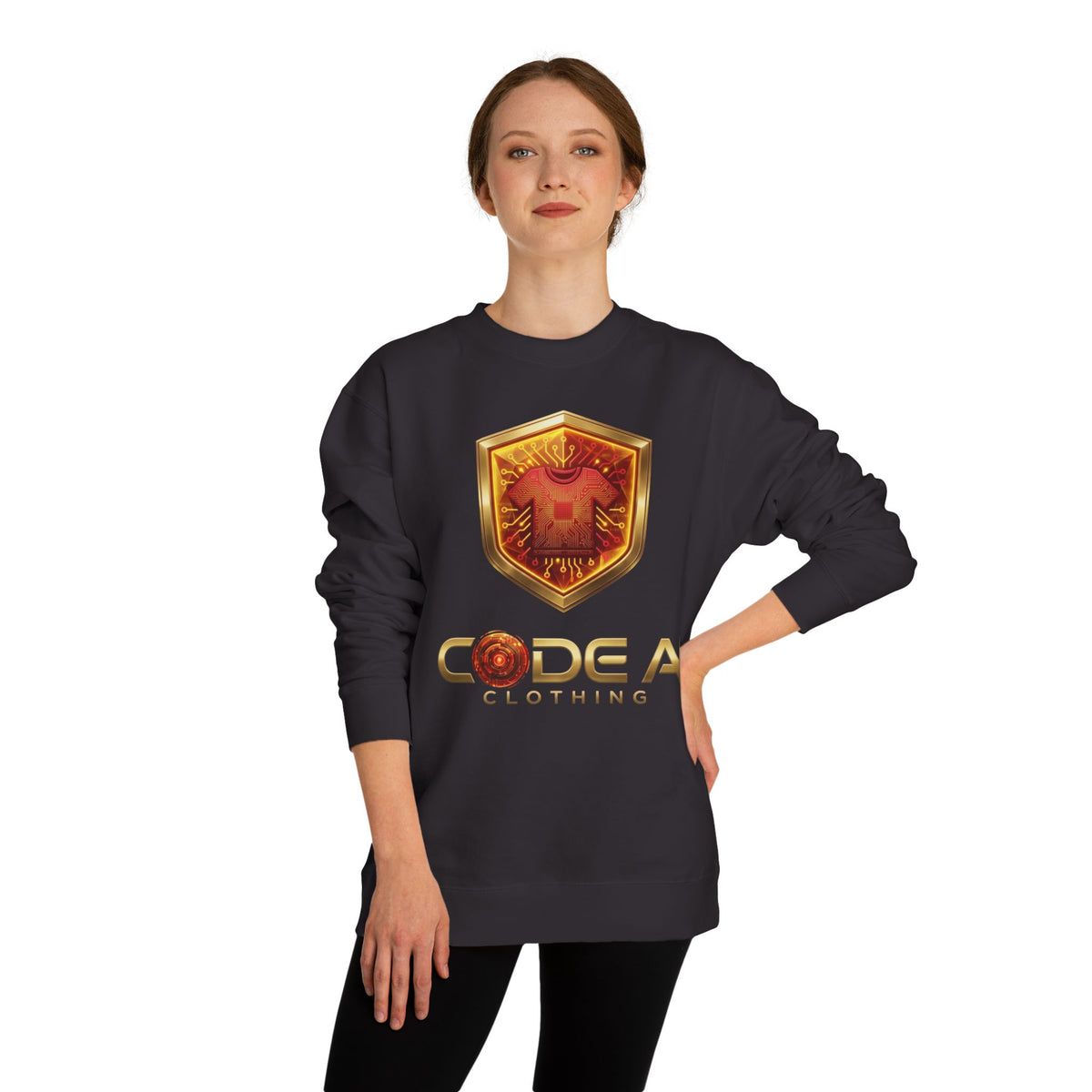 Red and yellow CodeAiclothing Crew Neck Sweatshirt