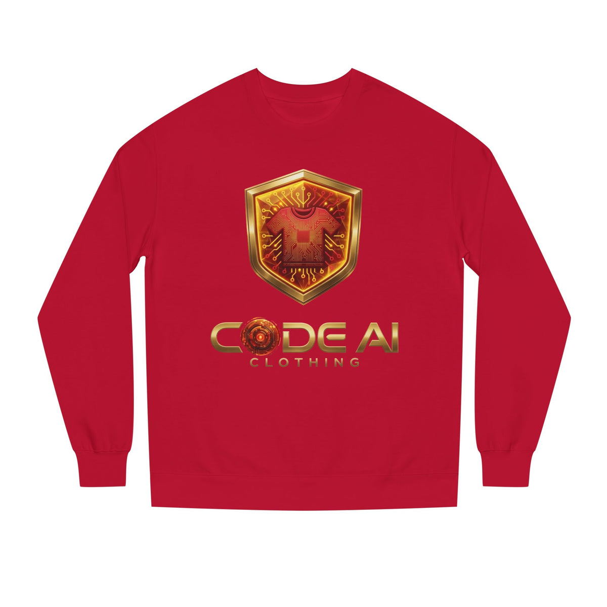Red and yellow CodeAiclothing Crew Neck Sweatshirt