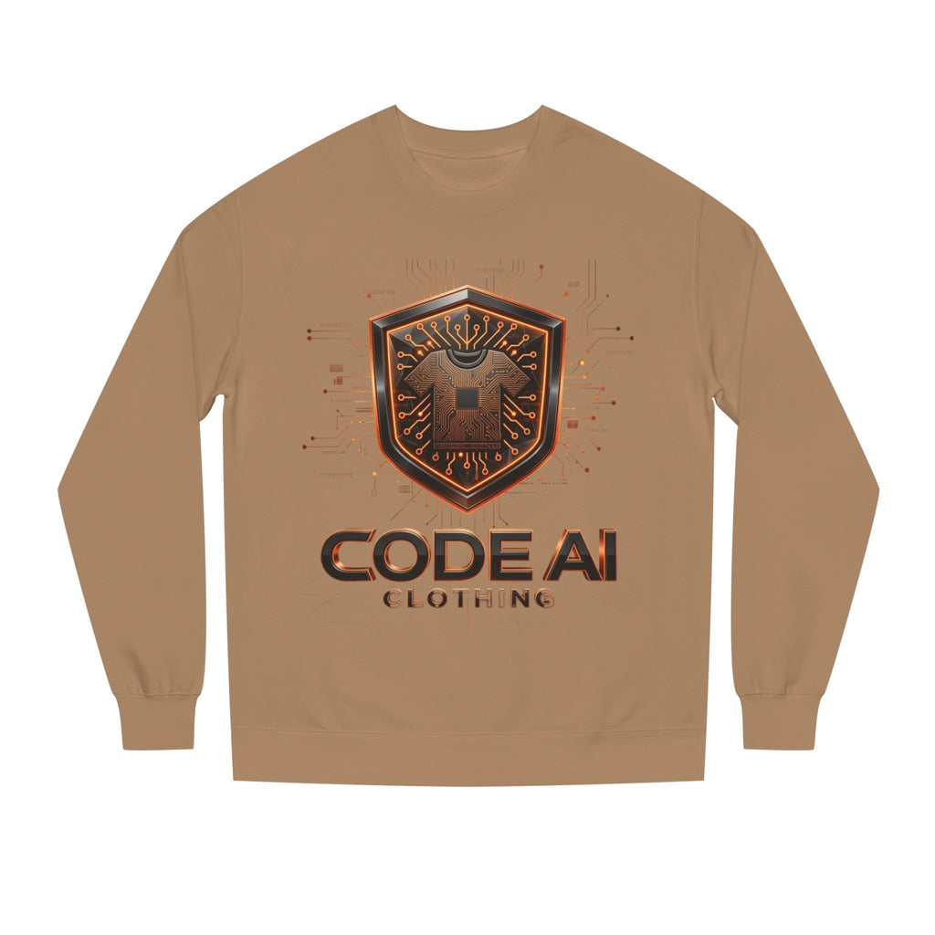 CodeAiclothing orange and black Crew Neck Sweatshirt