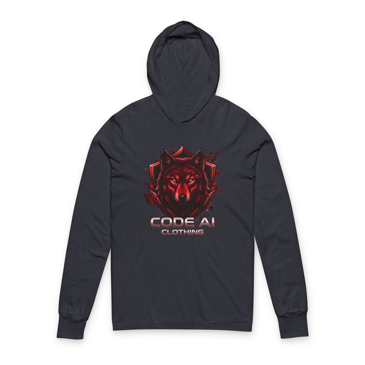 Wolf CodeAiclothing Hooded Long Sleeve Tee