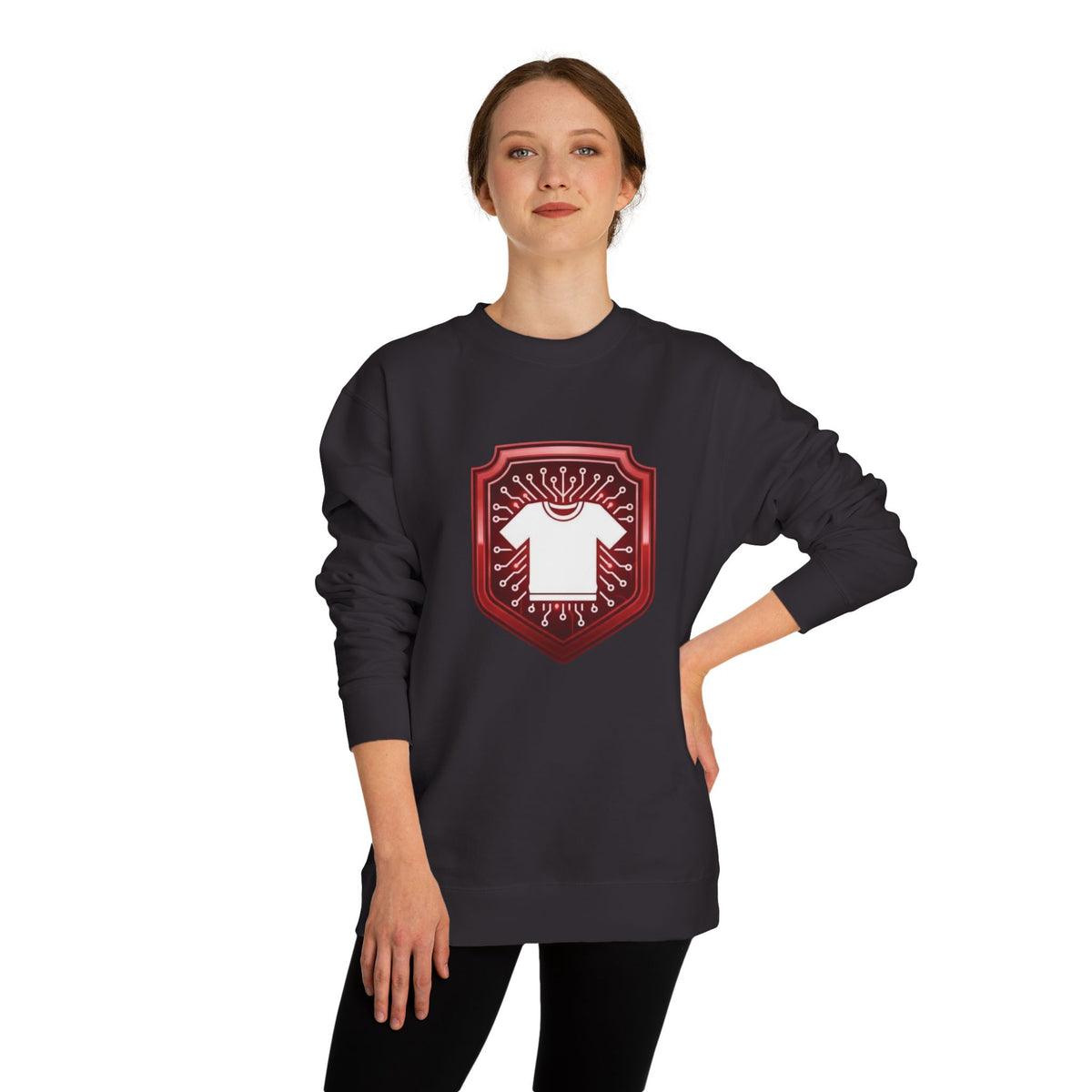 Red and White Code Crewneck