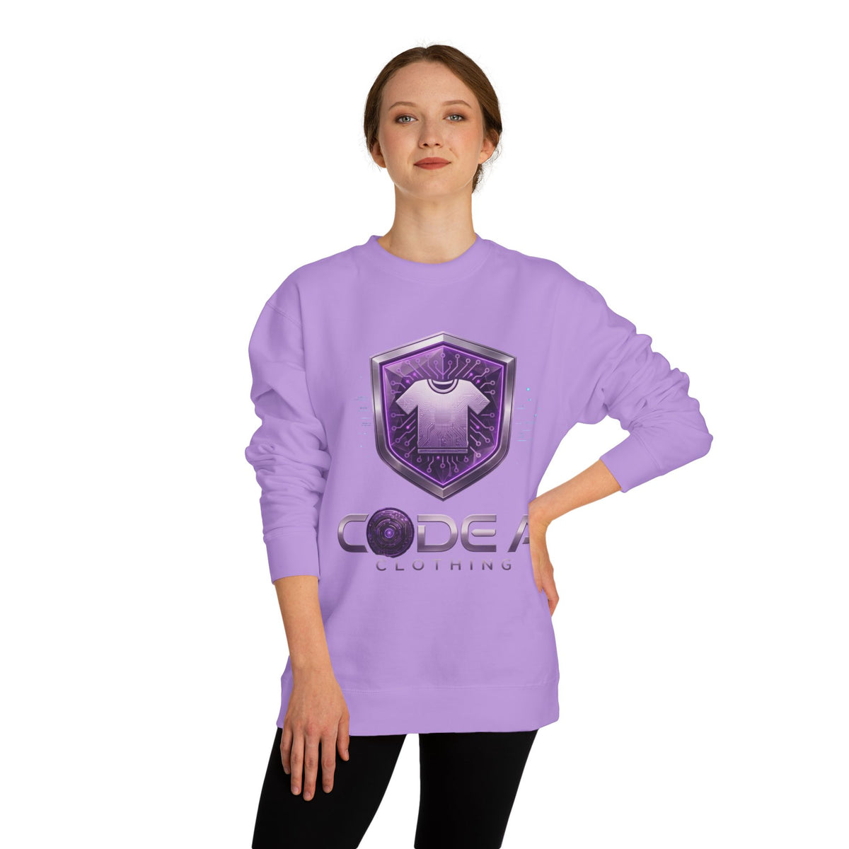 Purple CodeAiclothing Crew Neck Sweatshirt
