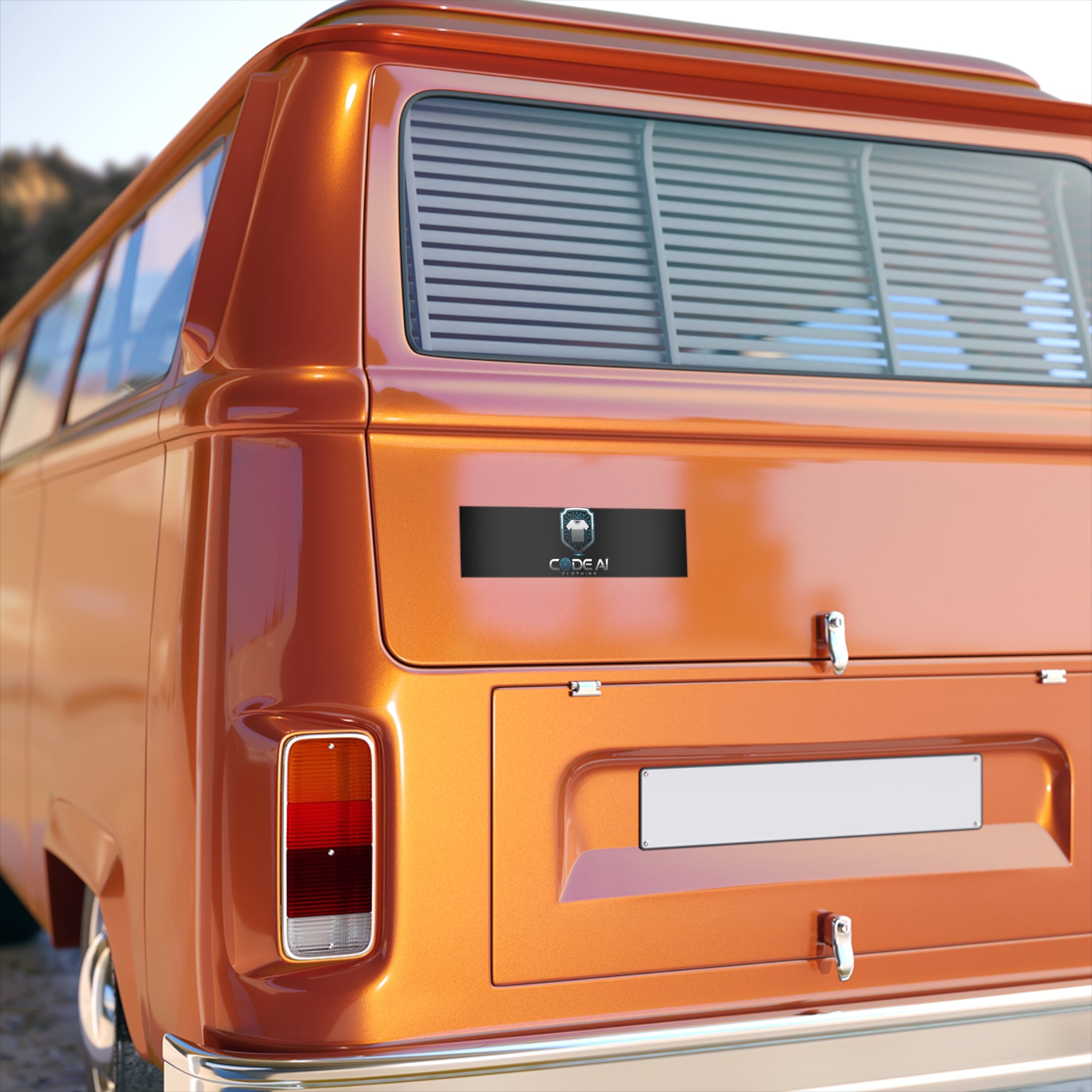 CodeAI Clothing Logo Bumper Sticker — Sleek Black Tech Emblem