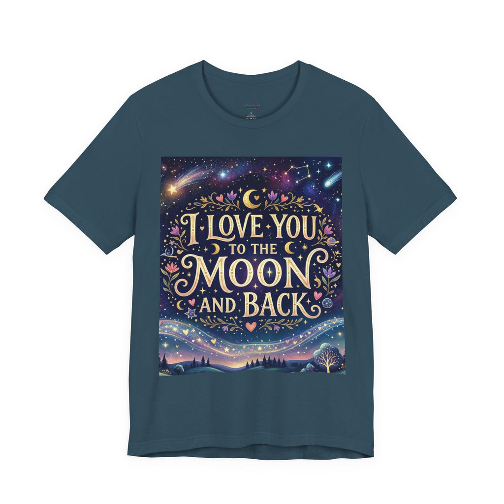 I Love You to the Moon and Back T‑Shirt — Romantic Night Sky Graphic Tee