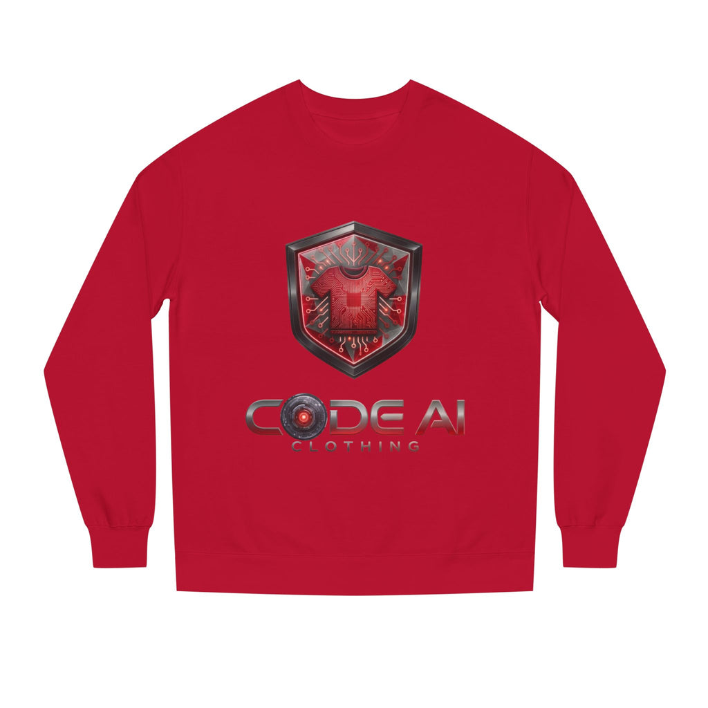 Red and grey CodeAiclothing Crew Neck Sweatshirt