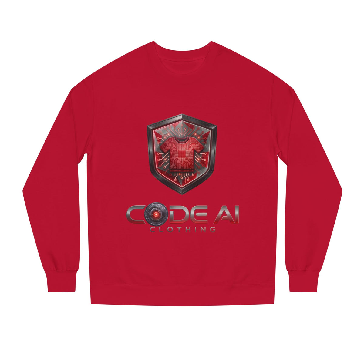 Red and grey CodeAiclothing Crew Neck Sweatshirt