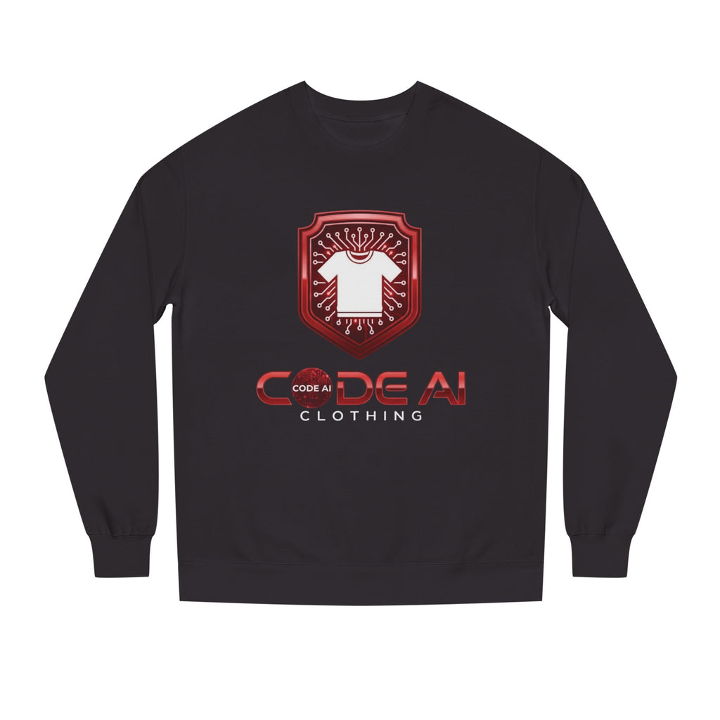 CodeAiclothing red and white Crew Neck Sweatshirt