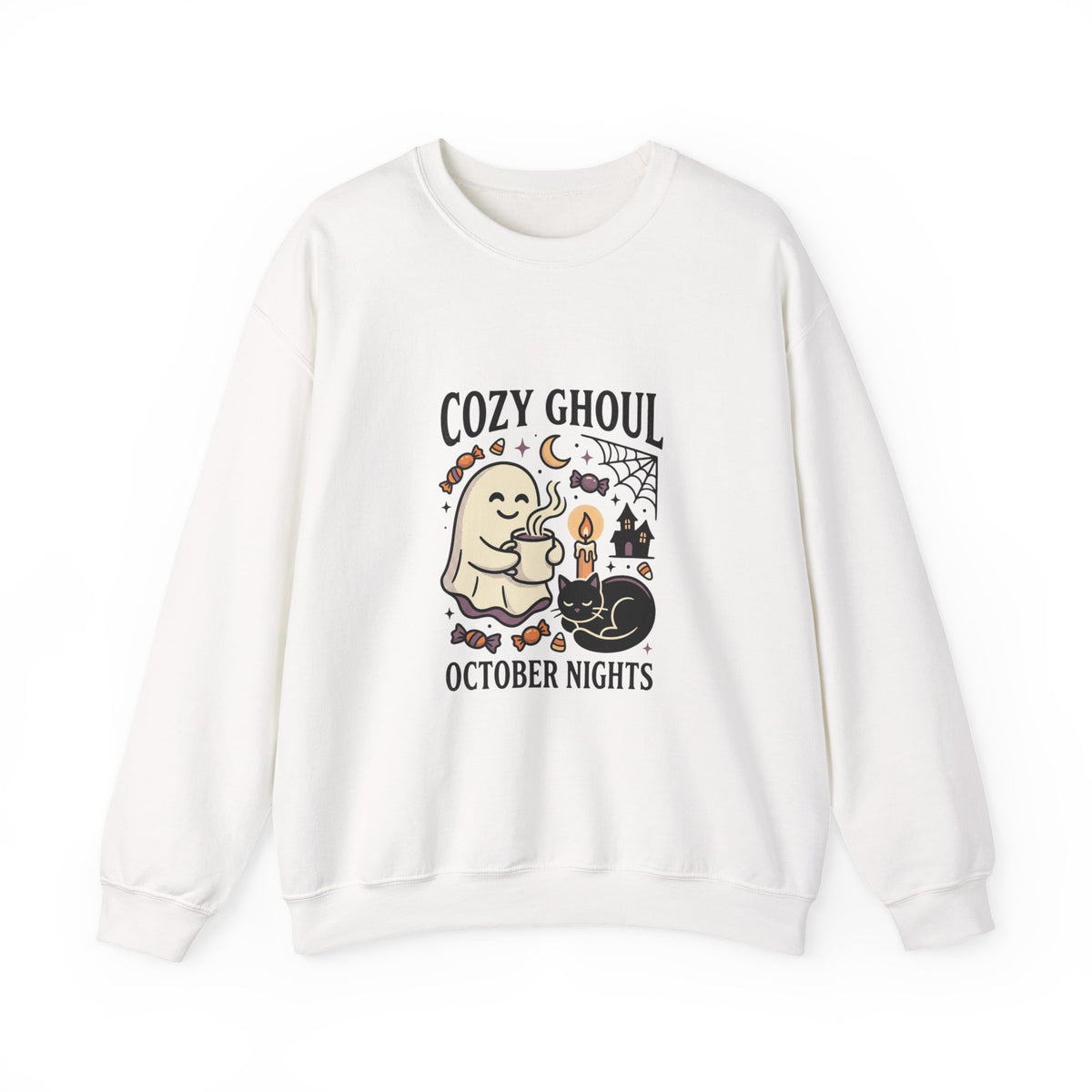Cozy Ghoul October Nights Sweatshirt | Halloween Halloween Crewneck