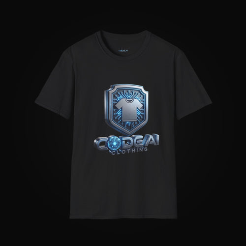 3D Render Code Tee on black background