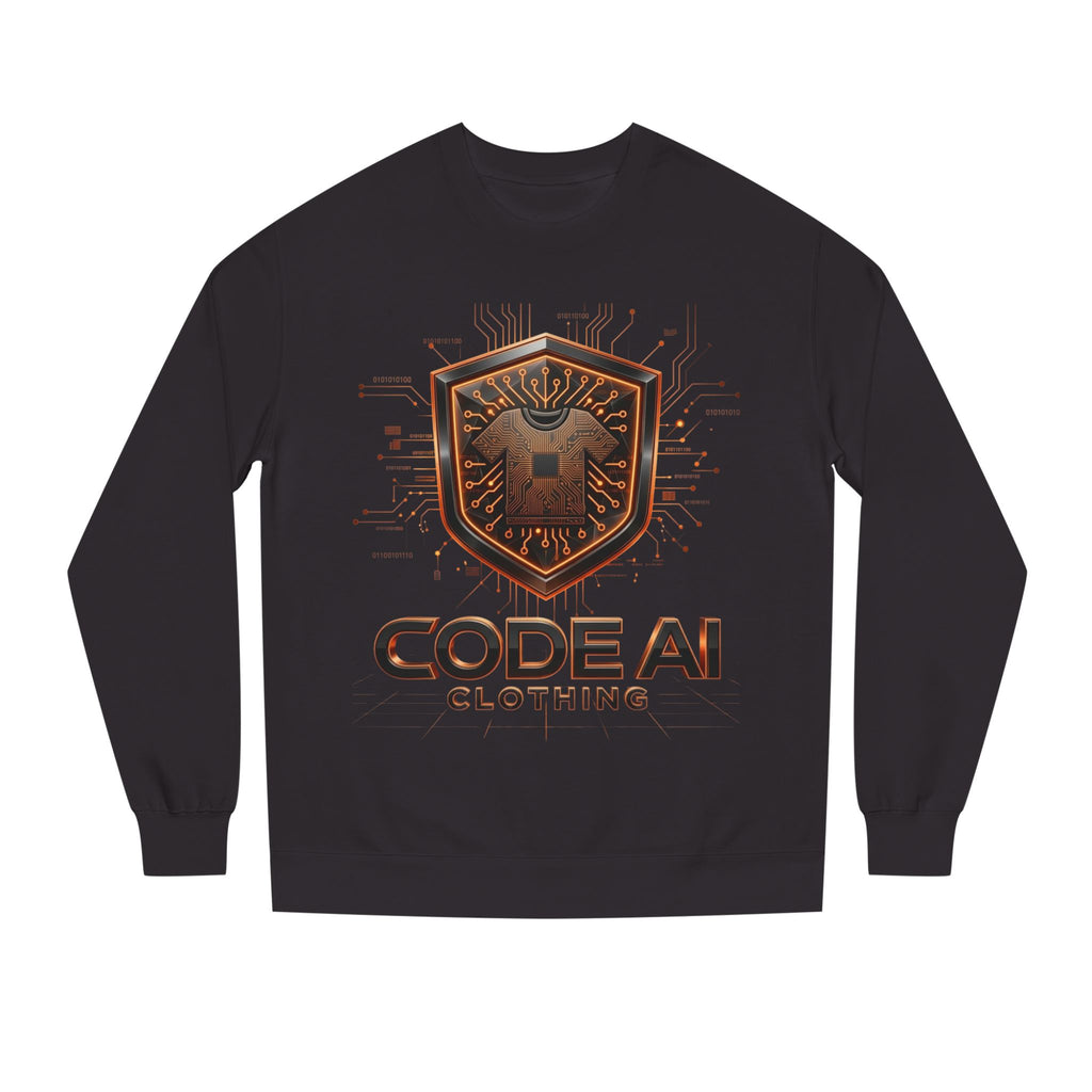 CodeAiclothing orange and black Crew Neck Sweatshirt