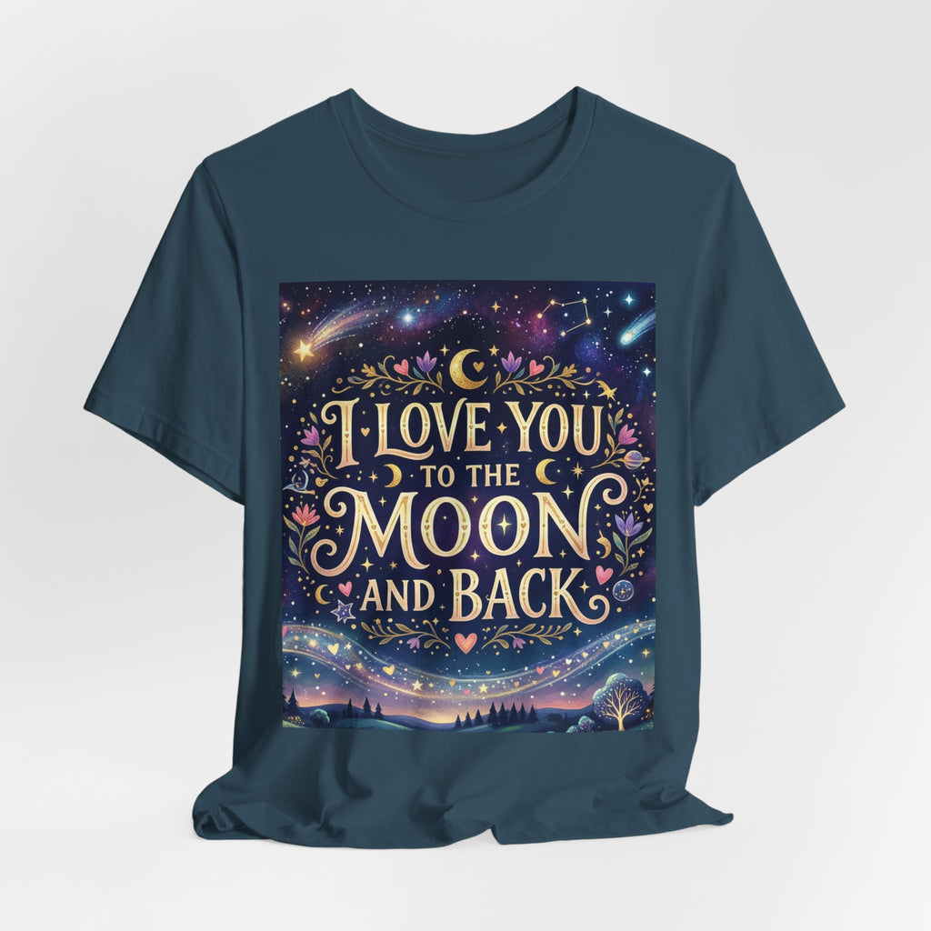 I Love You to the Moon and Back T‑Shirt — Romantic Night Sky Graphic Tee