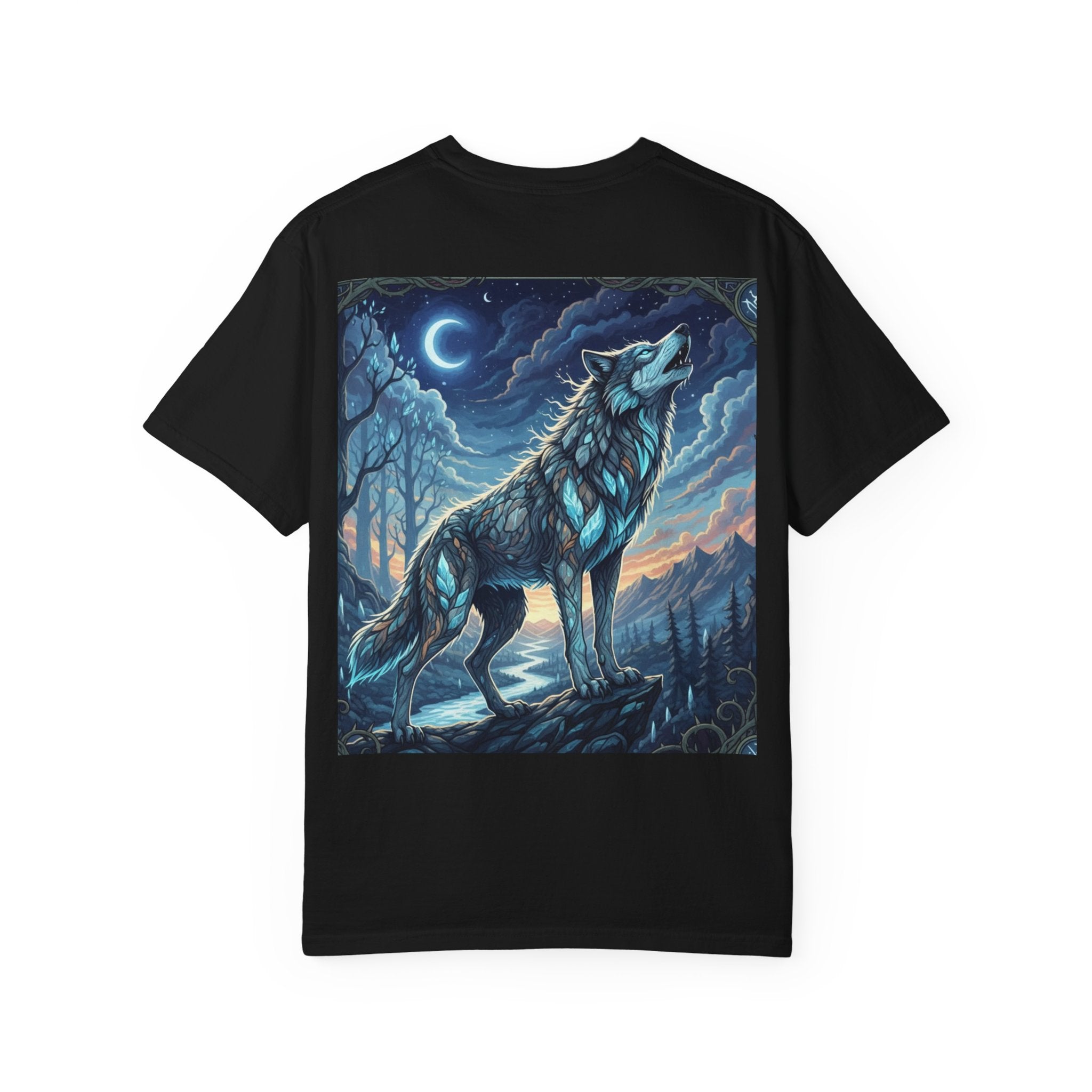 Wolf Moon Graphic T-Shirt — Howling Wolf Nightscape