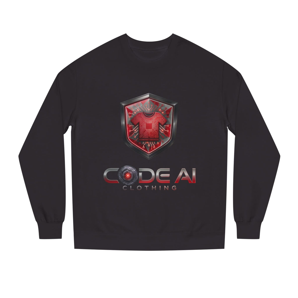Red and grey CodeAiclothing Crew Neck Sweatshirt