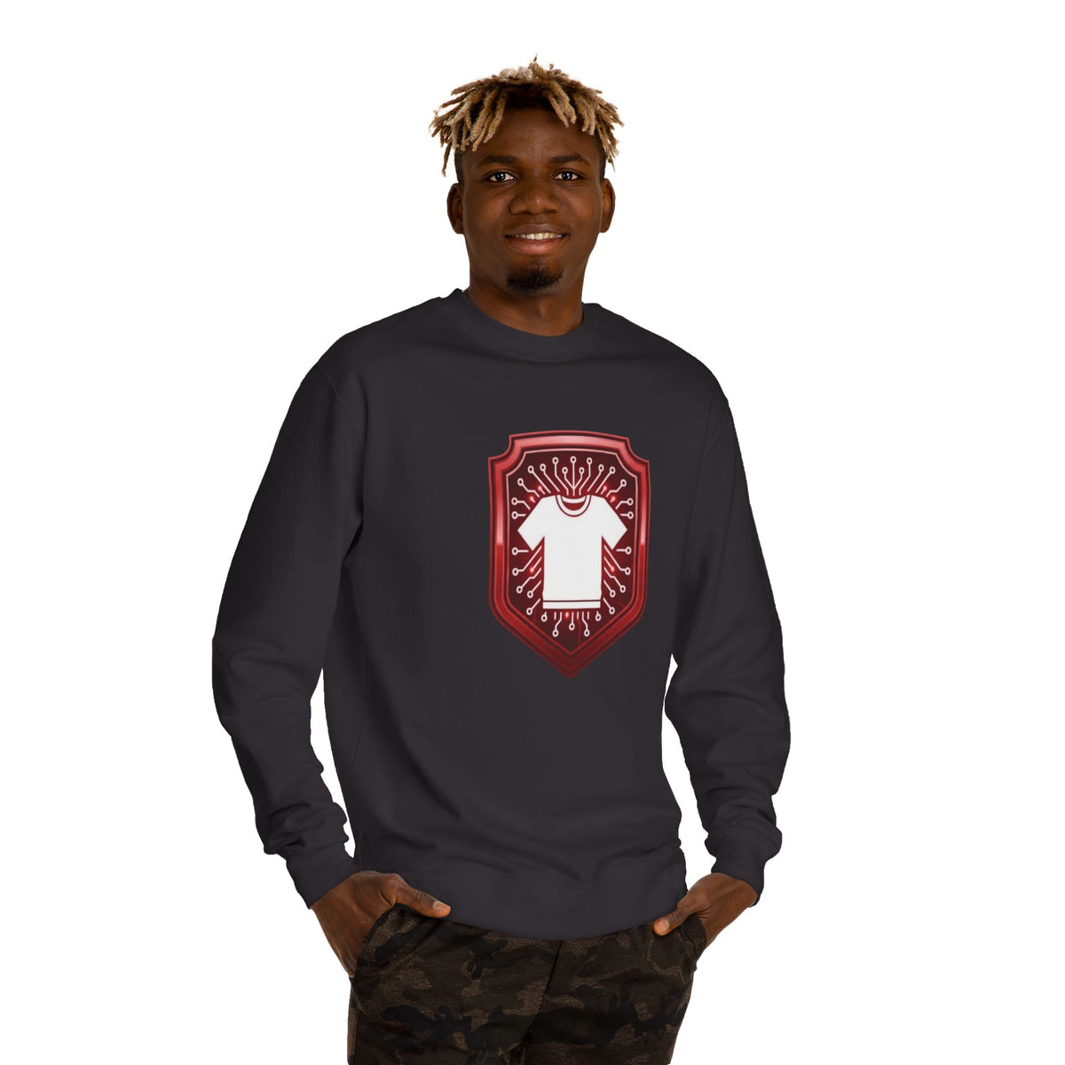 Red and White Code Crewneck