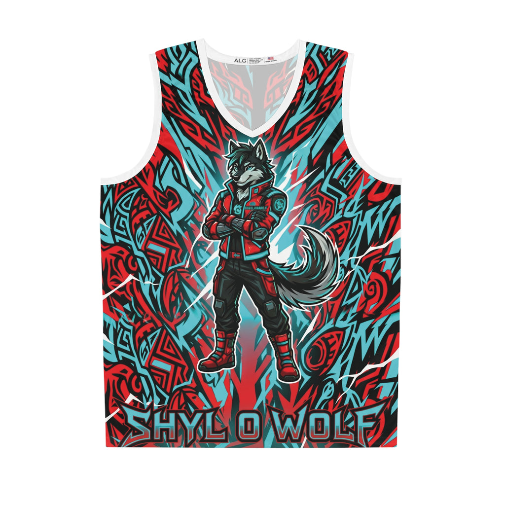 Wolf Mascot Basketball Jersey — "Shylo Wolf" All-Over Print