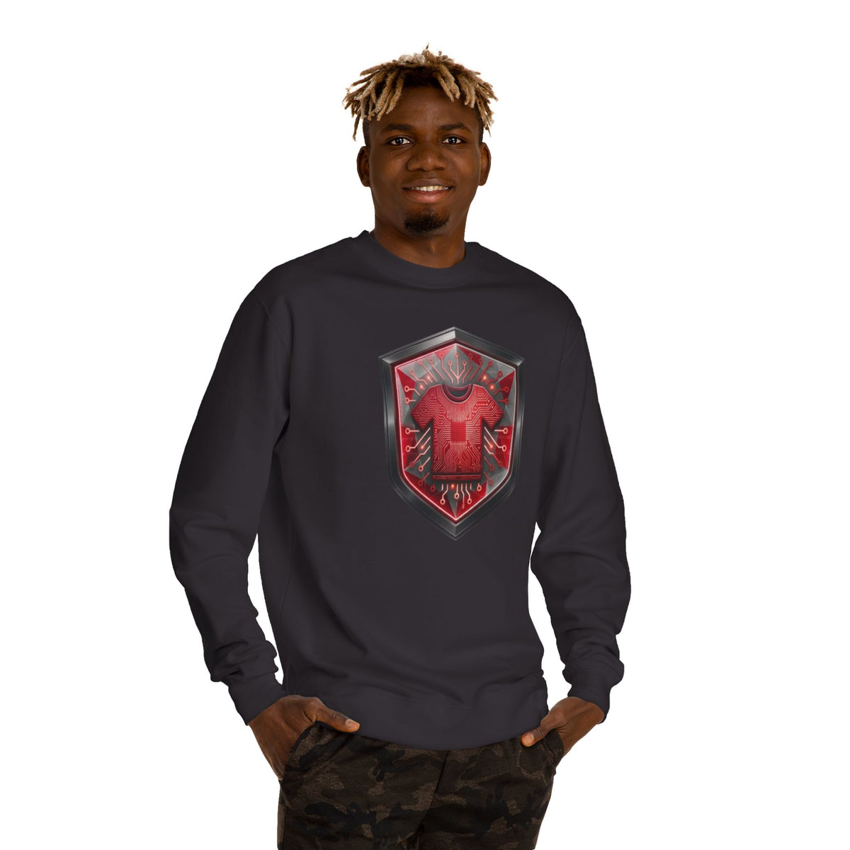 Red and Grey Code Crewneck