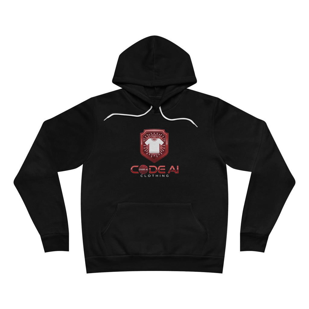 Red and white CodeAiclothing Sponge Fleece Pullover Hoodie