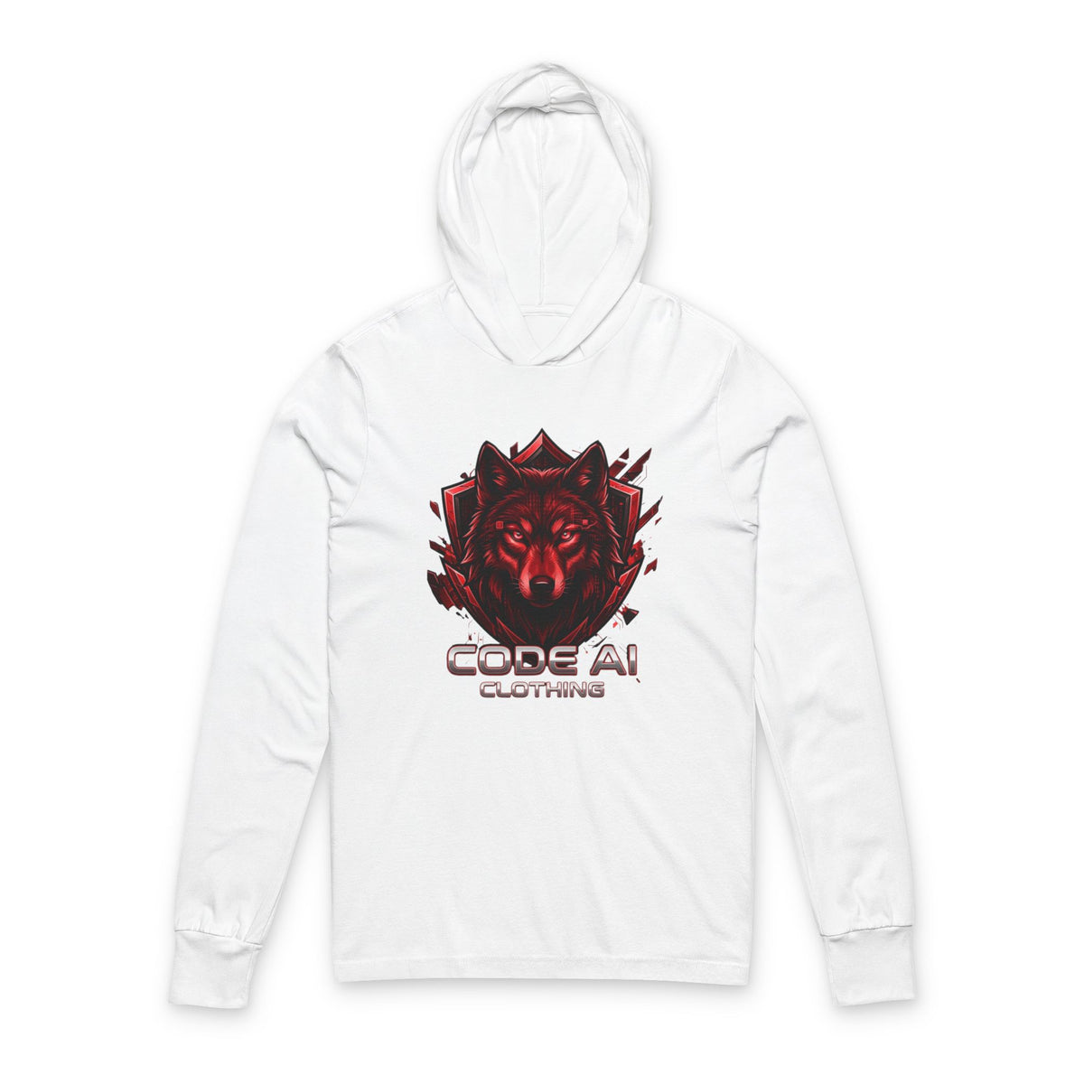 Wolf CodeAiclothing Hooded Long Sleeve Tee