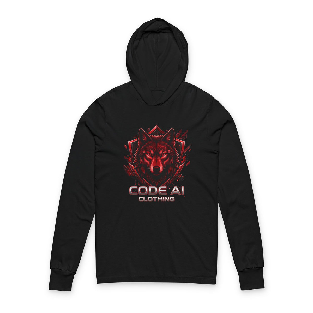 Wolf CodeAiclothing Hooded Long Sleeve Tee