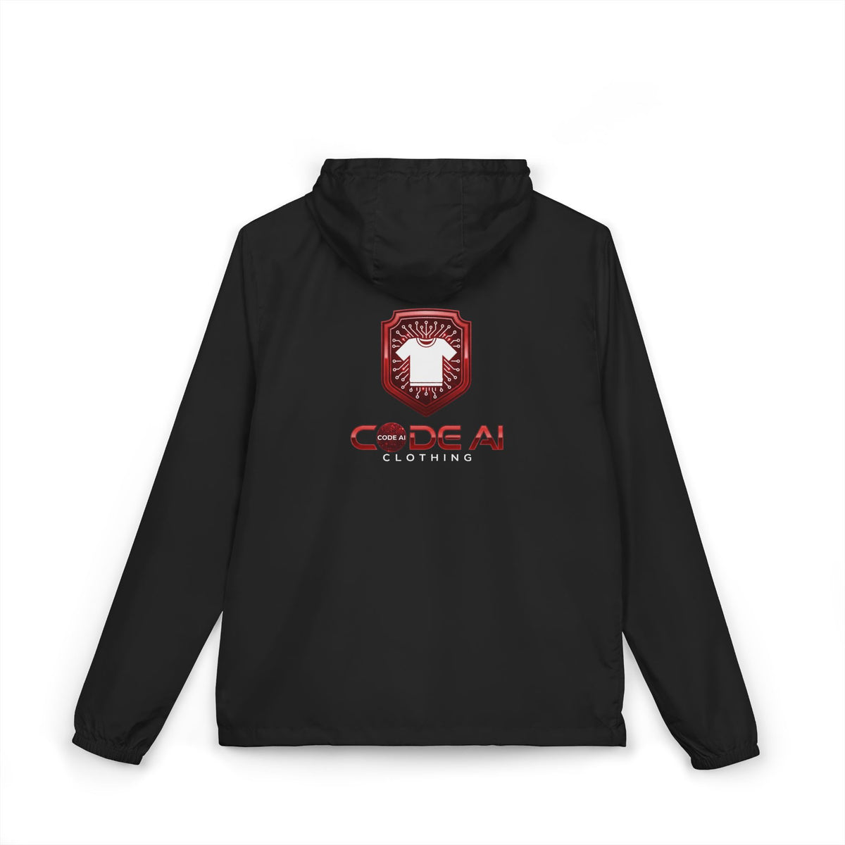 Red and white CodeAiclothing Full-Zip Windbreaker Jacket