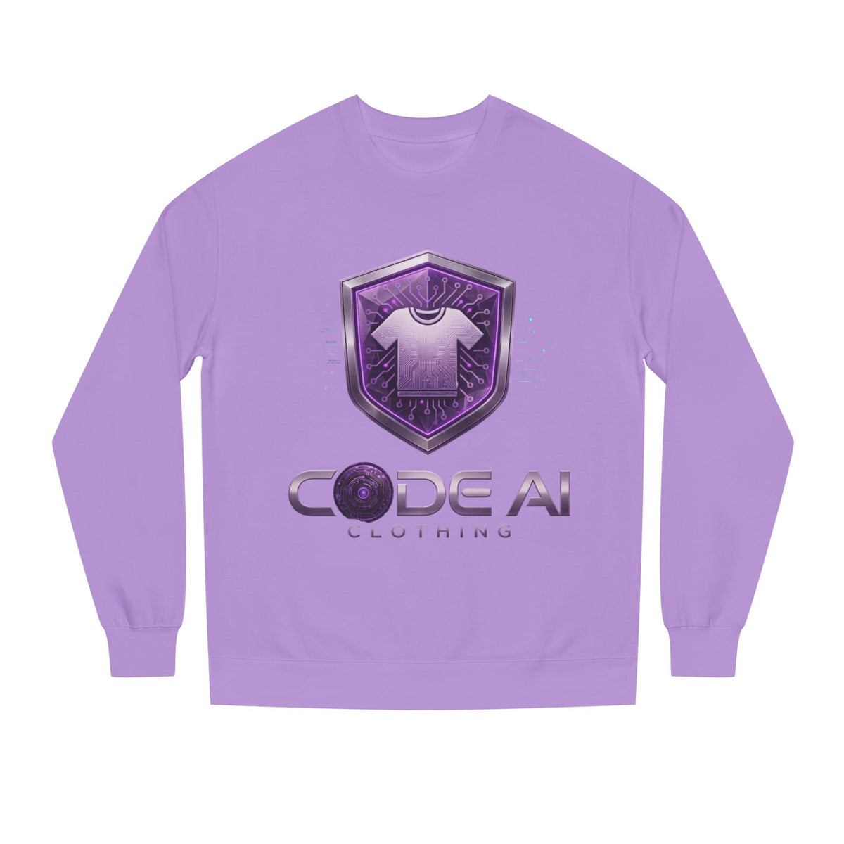 Purple CodeAiclothing Crew Neck Sweatshirt