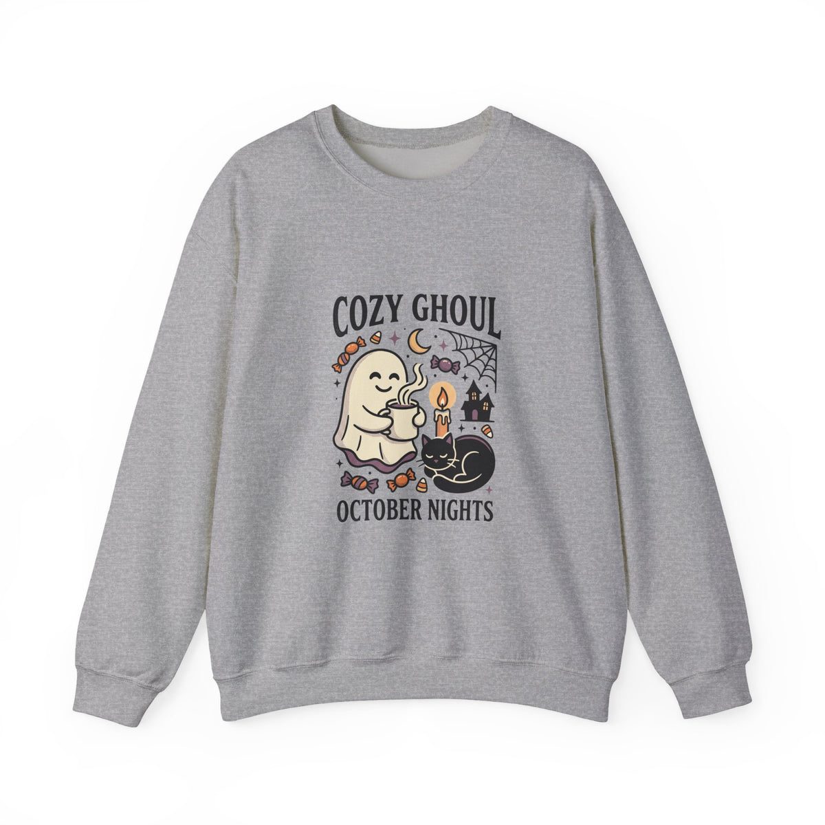 Cozy Ghoul October Nights Sweatshirt | Halloween Halloween Crewneck