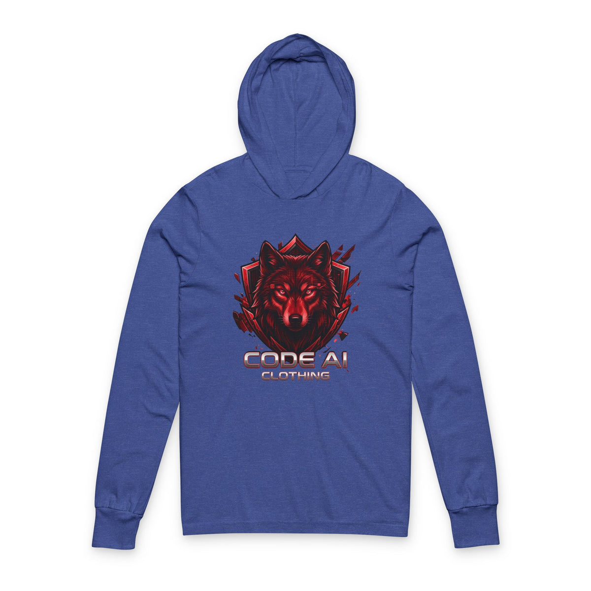 Wolf CodeAiclothing Hooded Long Sleeve Tee