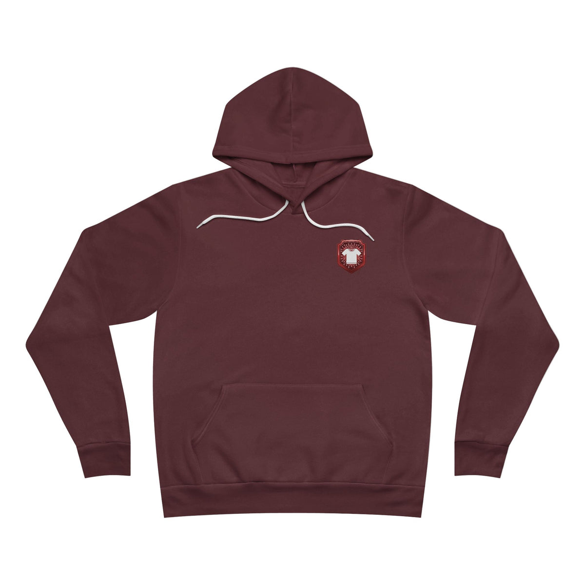 Red and White Sponge Fleece Hoodie