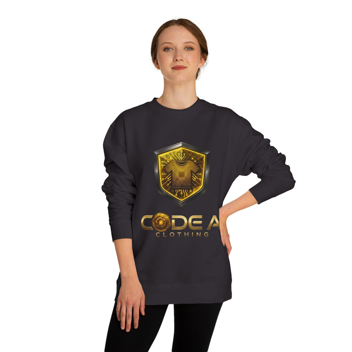 Yellow and black Crew Neck Sweatshirt