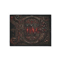 Gothic Red Monogram Floor Mat — Heavy Duty Decorative Rug