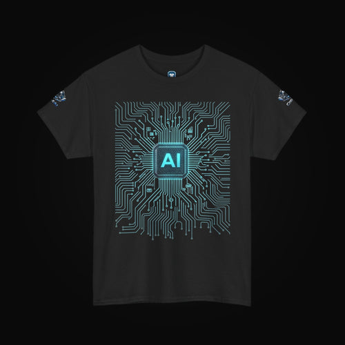 Artificial Intelligence Drip Tee on black background