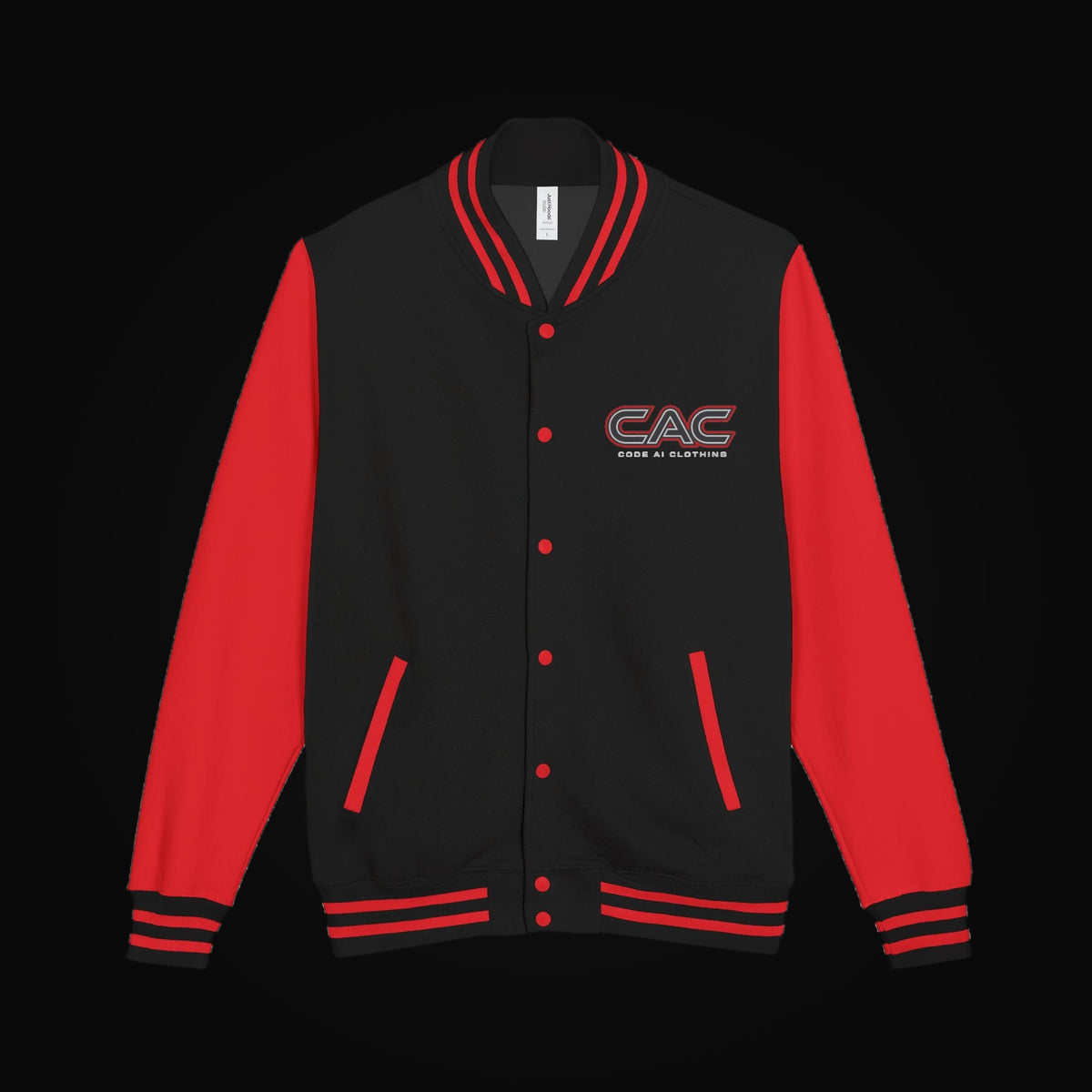 Cac Heavyweight Letterman Jacket on black background