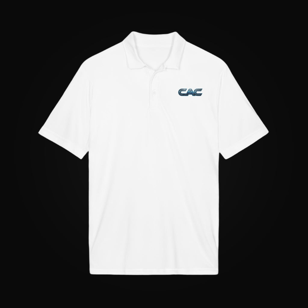 CAC Performance Polo on black background